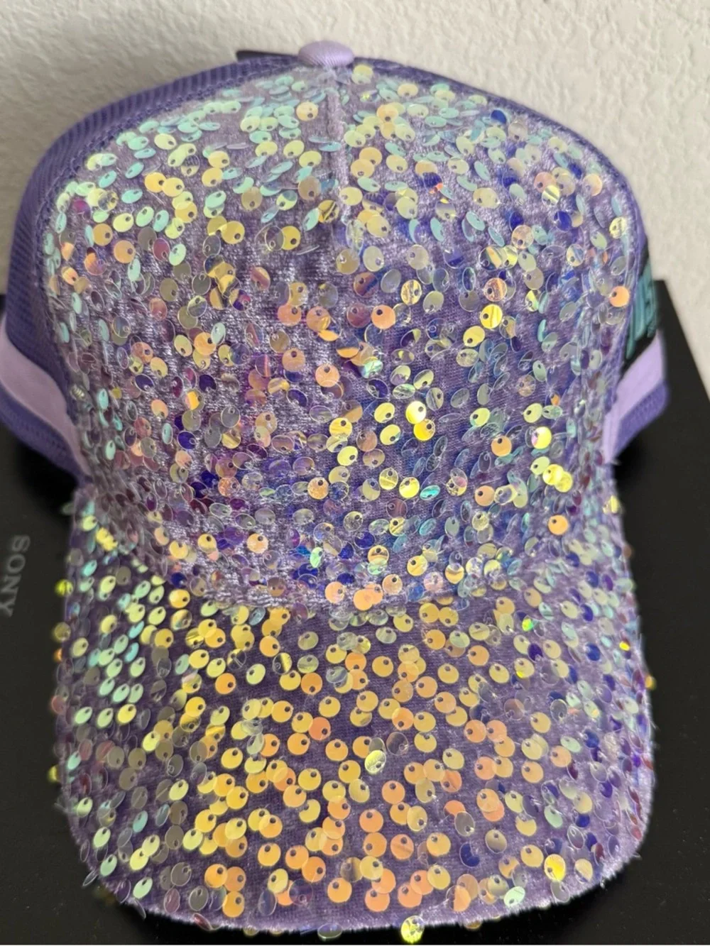 NWT Justice Purple Sequin Kids Cap - Sparkle Trucker Hat